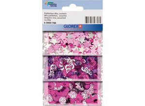 7610877566535 - Glorex Gmbh - Glorex Pailletten-Mix 30 g pink lila Bastelmaterial