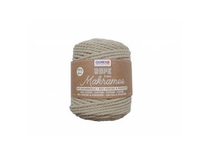 7610877576251 - Glorex Makramee-Rope 5 mm taupe 500 g gedreht Makrameerope Makrameegarn Makramee-Garn Markameewolle