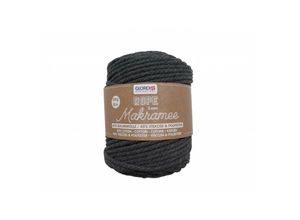 7610877576275 - Glorex Makramee-Rope 5 mm anthrazit 500 g gedreht Makrameerope Makrameegarn Makramee-Garn Markameewolle