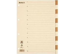 7611365231713 - Blanko Register DIN A4 Braun Beige 12-teilig Pappkarton 4 Löcher 12 Blatt