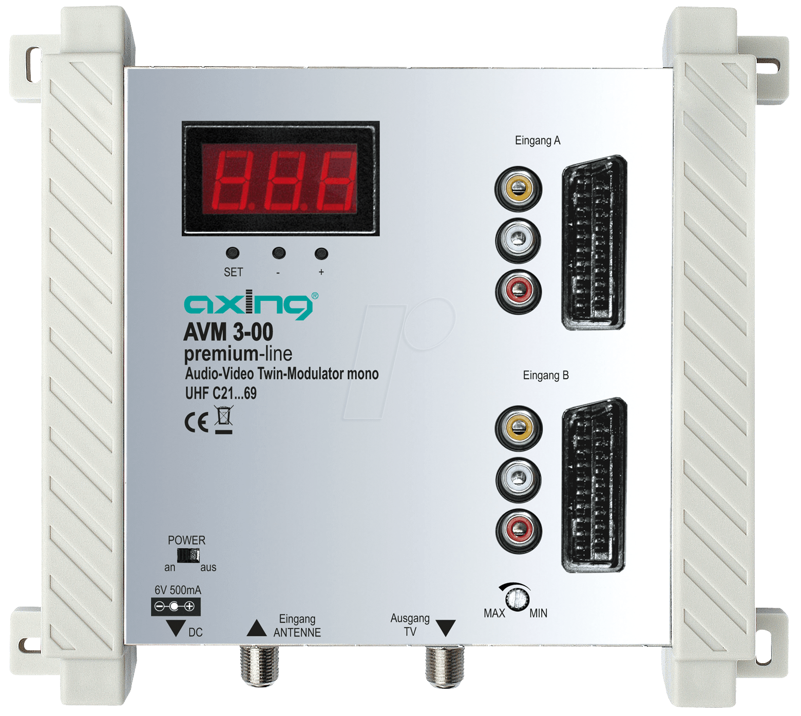 7611682001716 - AVM 3-00 - Audio Video Modulator mono Scart Cinch silber