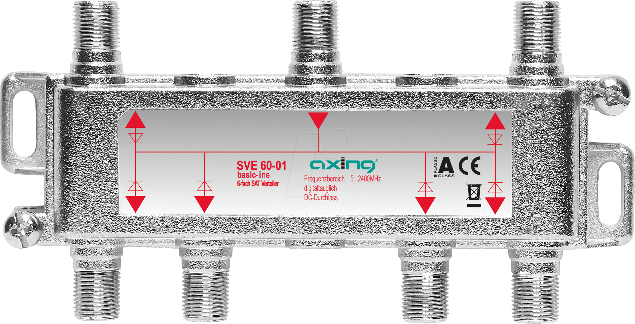 7611682002874 - SVE 60-01 - Verteiler 5-2400 MHz 6-fach 16 dB