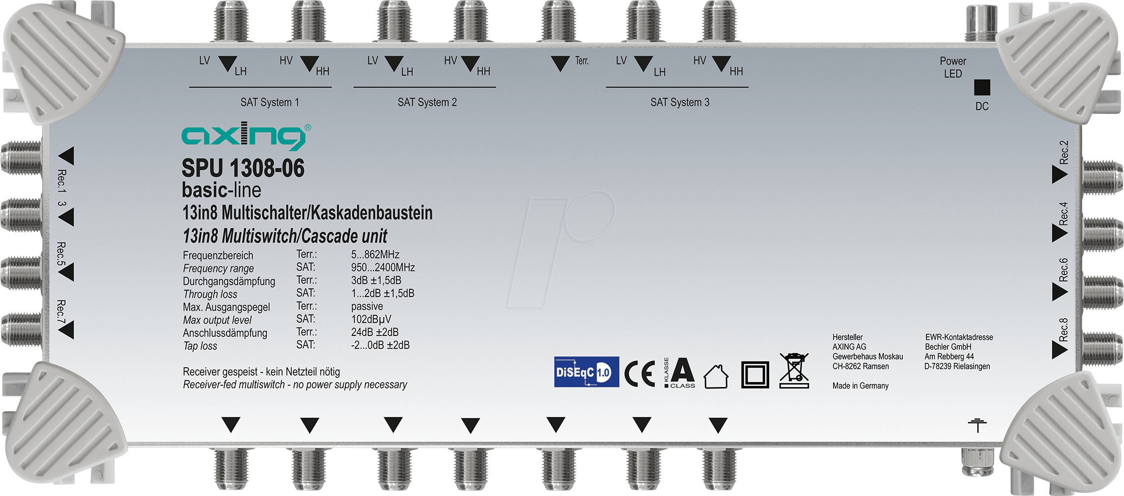 7611682005431 - SPU 1308-06 - Multischalter 13 in 8 Kaskadebaustein basic-line