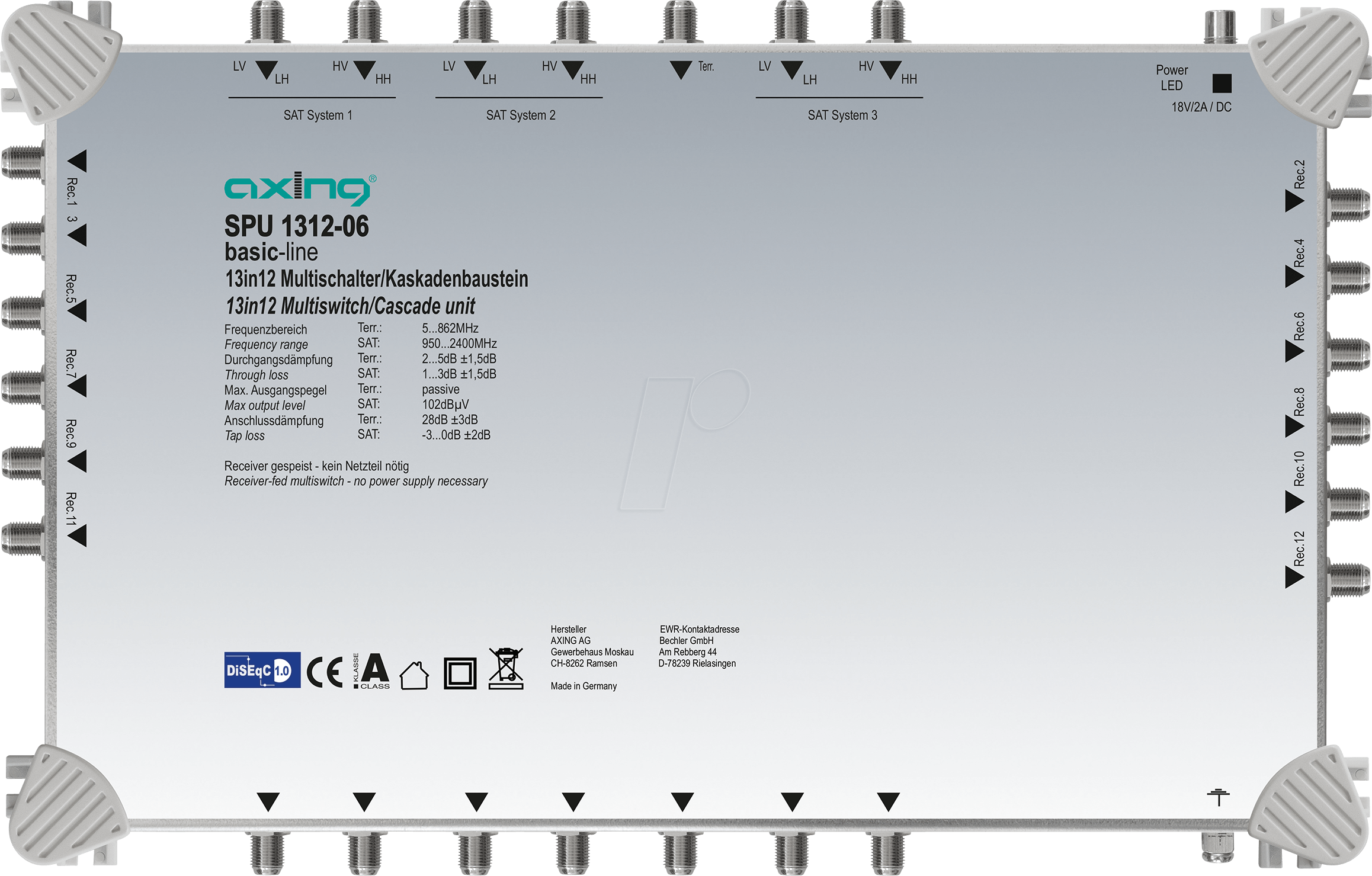 7611682005448 - SPU 1312-06 - Multischalter 13 in 12 Kaskadebaustein basic-line