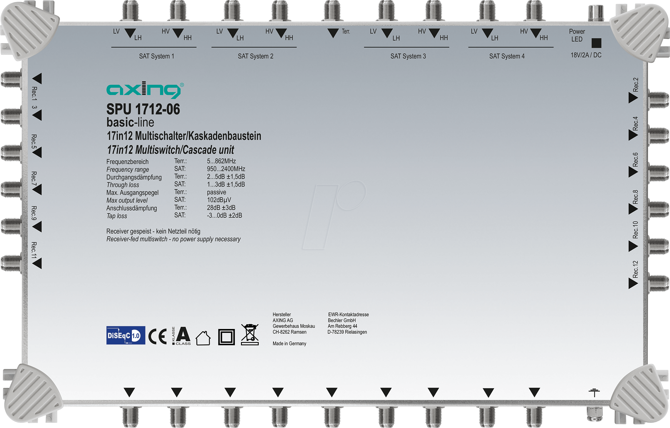 7611682005493 - SPU 1712-06 - Multischalter 17 in 12 Kaskadebaustein basic-line