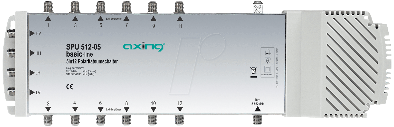 7611682135138 - SPU 512-05 SAT Multischalter Eingänge (Multischalter) 5 (4 SAT 1 terrestrisch) Teilnehmer-Anzahl 12 Quad-LNB-tauglich