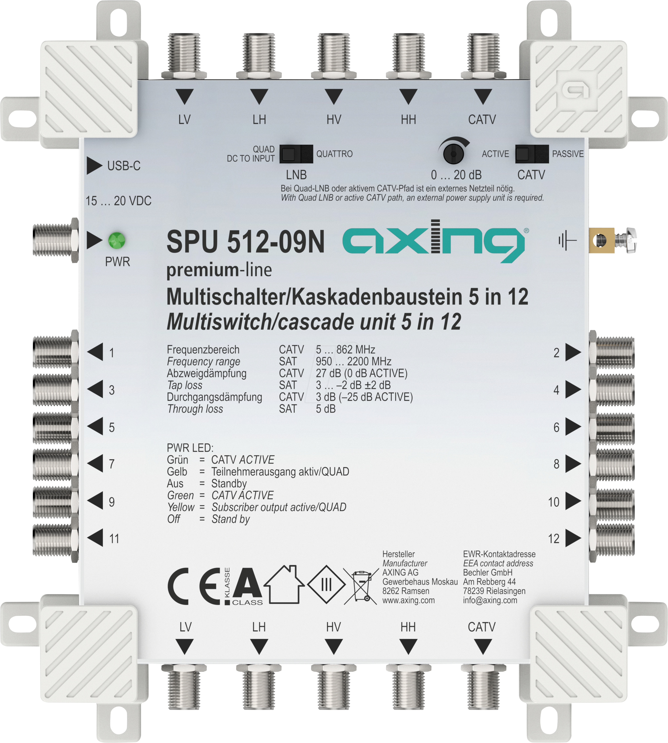 7611682400274 - SAT SPU512-09N - Multischalter 5   12 premium-line