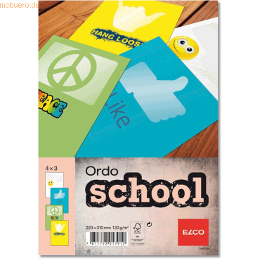 7611722017912 - 10 x Organisationsmappe Ordo school Mix Papier A4 220x310 mm asso