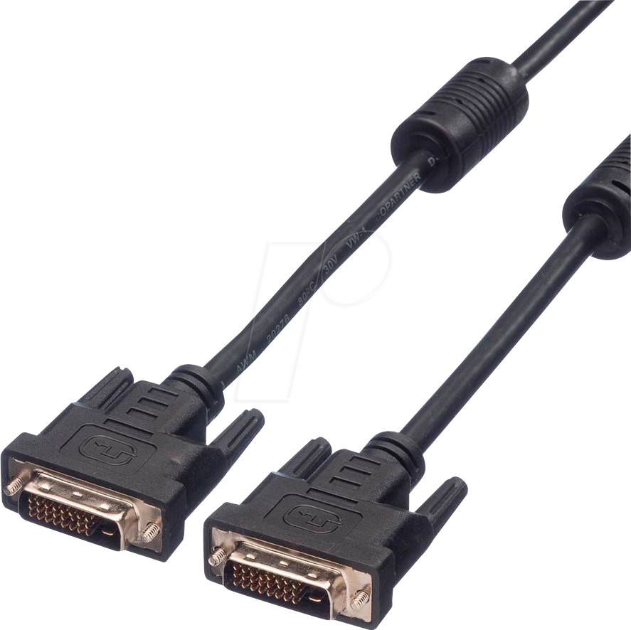 7611990118045 - DVI Anschlusskabel DVI-D 24+1pol Stecker 750 m Schwarz 11995556 Geschirmt schraubbar DVI-Kabel