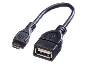 7611990121847 - USB-Kabel usb 20 USB-Micro-B Stecker usb-a Buchse 015 m Schwarz Geschirmt 11998311 - Value