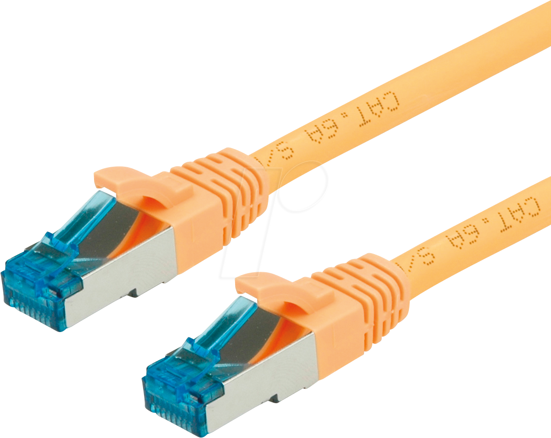 7611990122974 - Patch-Kabel - RJ-45 (m) bis RJ-45 (m) - 1 m - sftp PiMF - cat 6a - halogenfrei geformt ohne Haken gestranded - Gelb (21991931) (21991931)