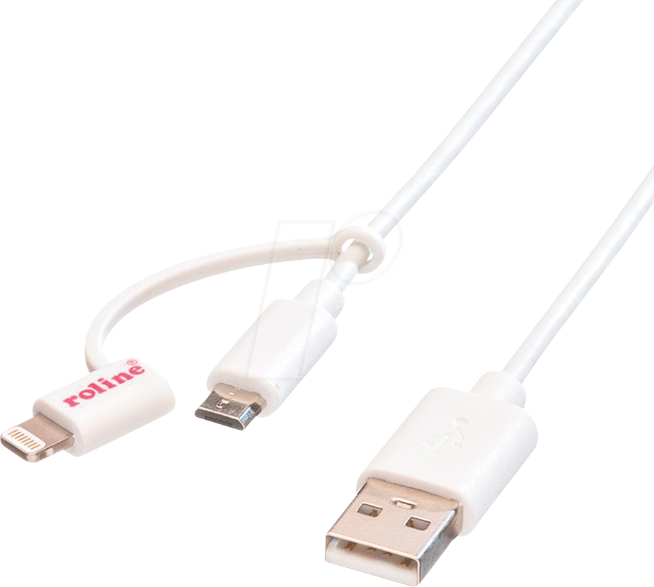 7611990124411 - 11028325 - Sync- & Ladekabel USB-A -> Micro B + Lightning 10 m