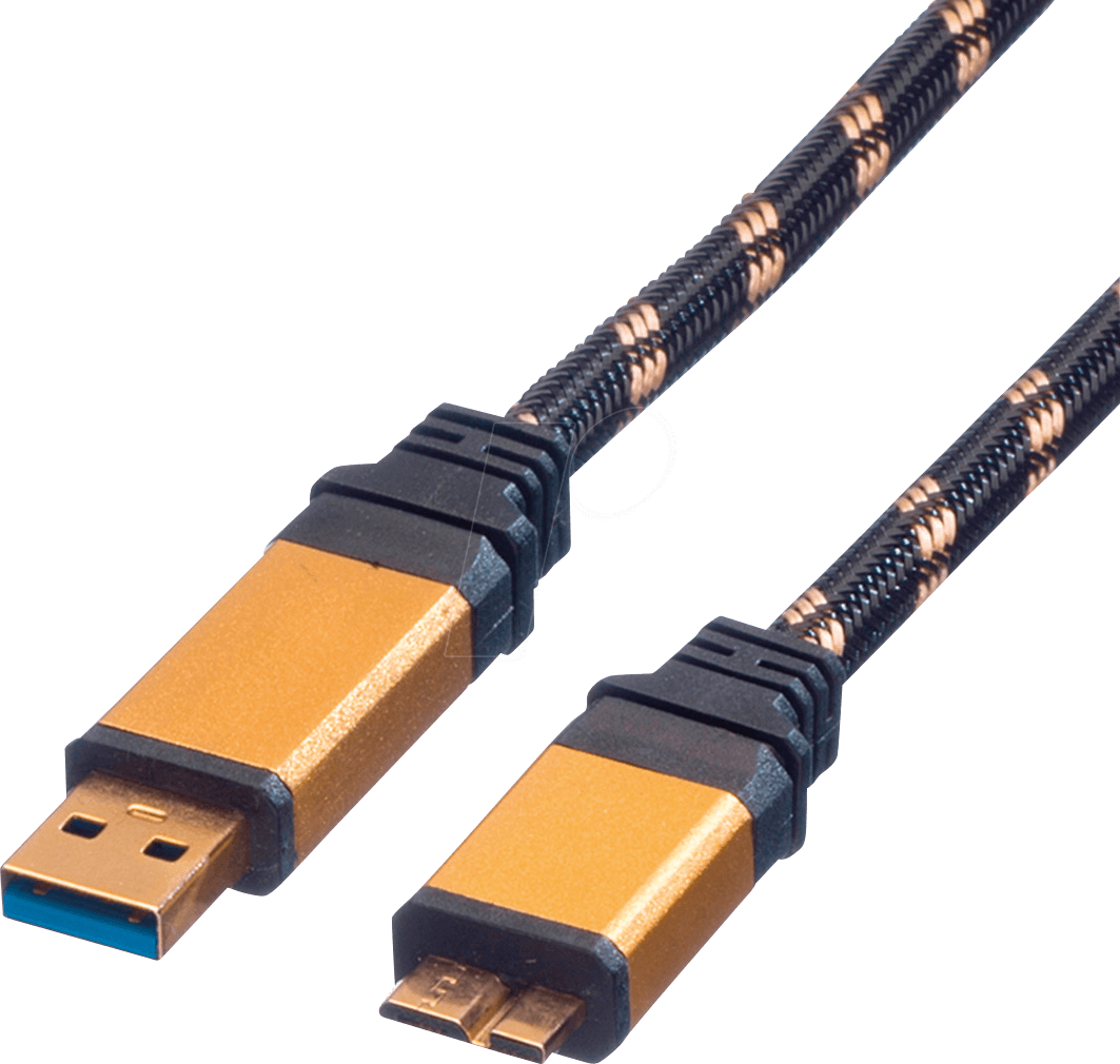 7611990125463 - Gold usb 30 Kabel usb a - Micro b st st 08m (11028878) (11028878) - Roline