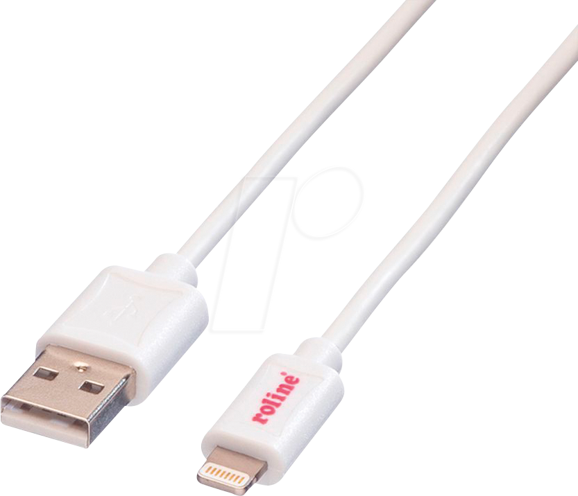 7611990139897 - Roline USB-Kabel USB 20 USB-A Stecker Apple Lightning Stecker 100 m Weiß Geschirmt 11028321