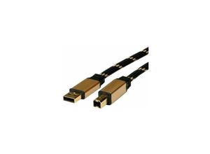 7611990139910 - Roline - gold usb 20 Kabel 18 m | Typ a-b Stecker | HiSpeed Verbindungskabel