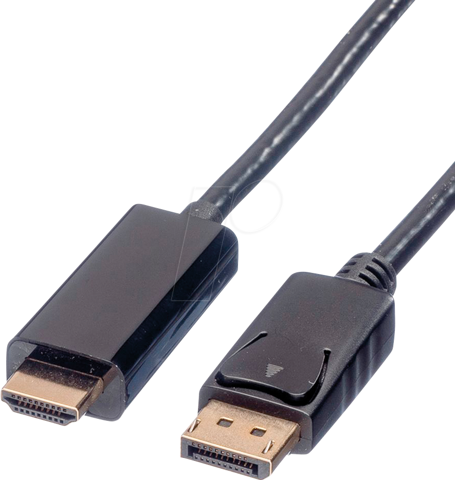 7611990145195 - Roline DisplayPort   HDMI Adapterkabel DisplayPort Stecker HDMI-A Stecker 200 m Schwarz 11045786 Geschirmt DisplayPort-Kabel