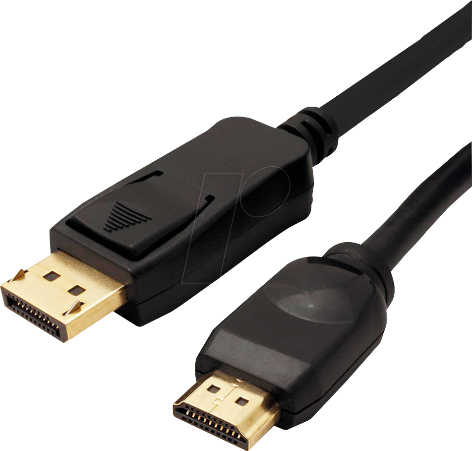 7611990145249 - Videokabel - DisplayPort   hdmi - DisplayPort (m) bis hdmi (m) - 1 m - abgeschirmt - Schwarz (11995785) (11995785) - Value