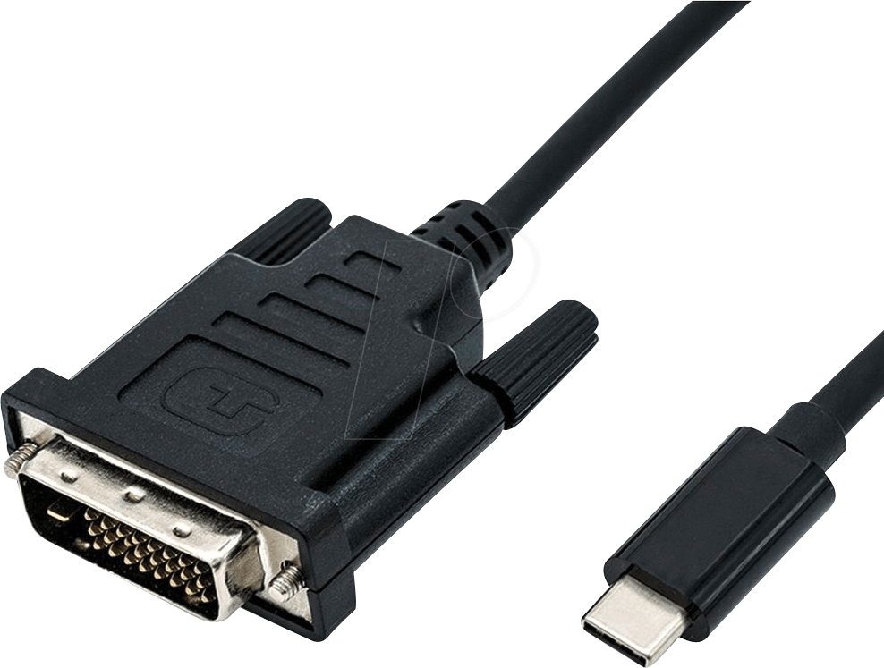 7611990145812 - Roline 11045830 Adapter [1x USB-C® Stecker - 1x DVI-Stecker 24+1pol] Schwarz 100 m