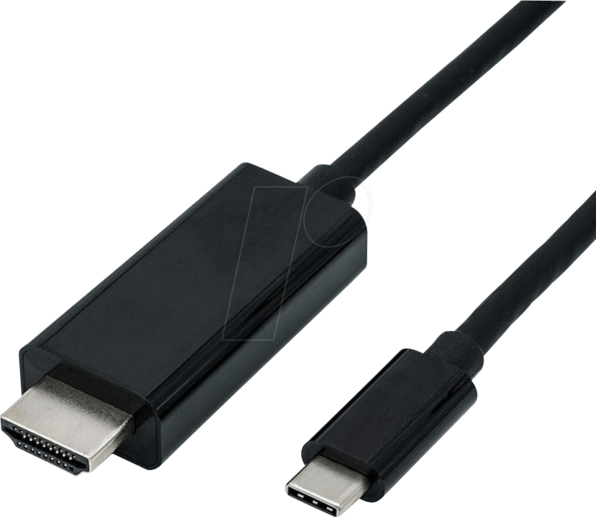 7611990145836 - Roline USB-C®   HDMI Adapterkabel USB-C® Stecker HDMI-A Stecker 100 m Schwarz 11045840 USB-C®-Displaykabel