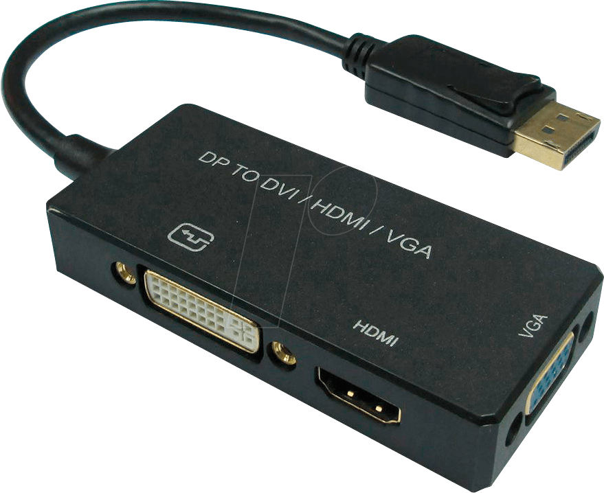 7611990146024 - DisplayPort   DVI   HDMI   VGA Adapterkabel DisplayPort Stecker DVI-D 24+1pol Buchse HDMI-A Buchse VGA 15pol Buchse 010 m Schwarz 12993153