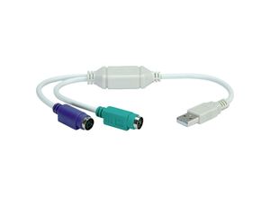 7611990167425 - Usb 20 Adapterkabel [1x usb 20 Stecker a - 2x PS 2-Buchse] 030 m - Value