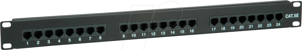 7611990173877 - 26990349 24 Port Netzwerk-Patchpanel 483 mm (19) CAT 5e 1 HE Schwarz