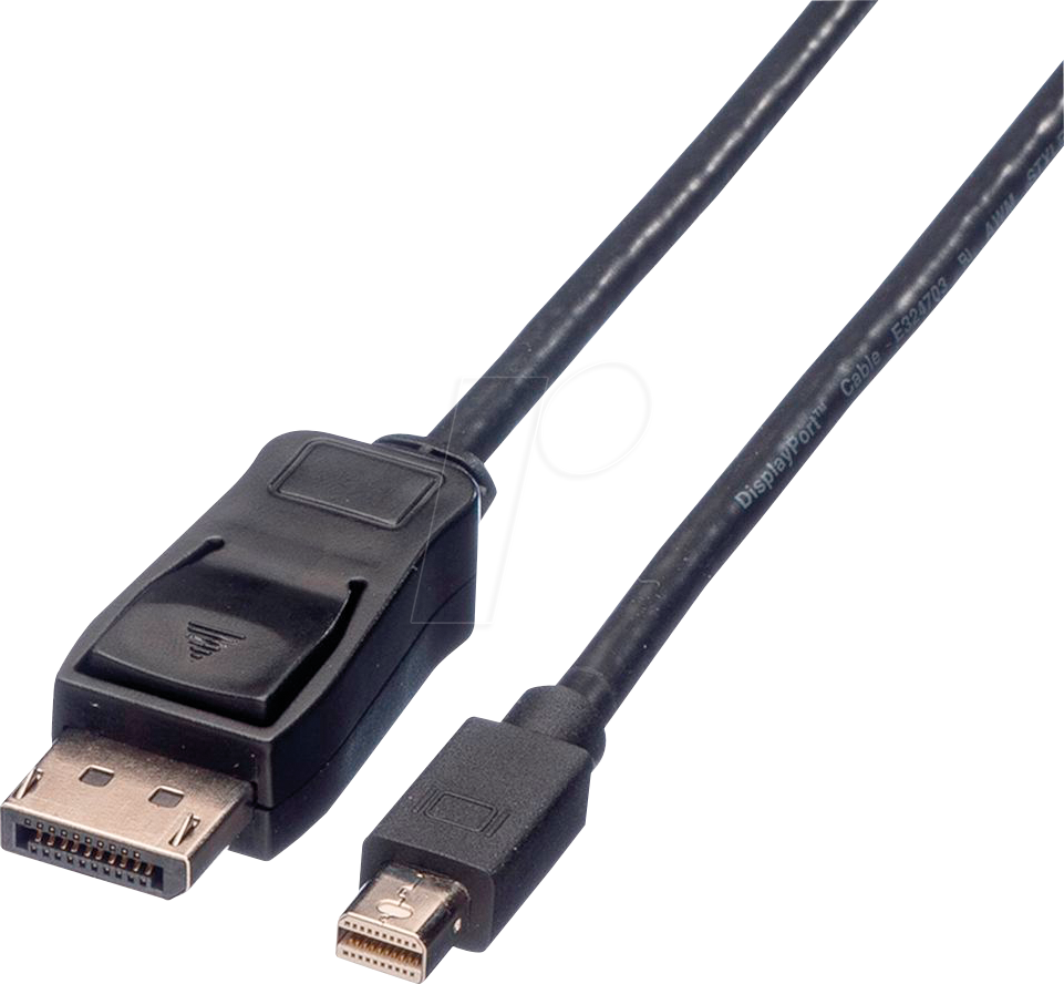 7611990174935 - DisplayPort-Kabel - DisplayPort (m) - Mini DisplayPort (m) - 1 m - verriegelt - Schwarz (11995634) (11995634) - Value