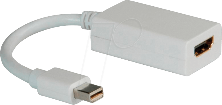 7611990189403 - Roline Mini-DisplayPort   HDMI Adapterkabel Mini DisplayPort Stecker HDMI-A Buchse 010 m Weiß 12033129 DisplayPort-Kabel