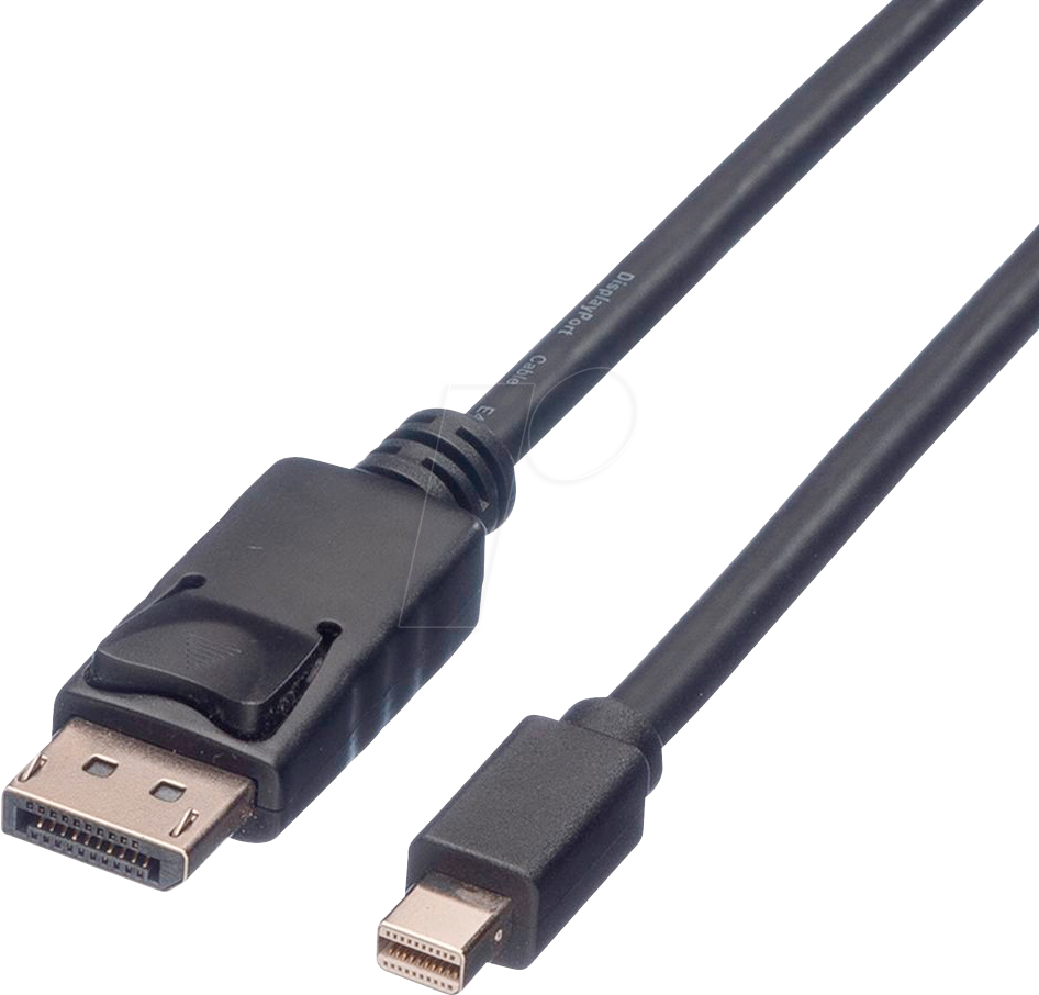 7611990194711 - Roline Mini-DisplayPort   DisplayPort Adapterkabel Mini DisplayPort Stecker DisplayPort Stecker 200 m Schwarz 11045635 Geschirmt DisplayPort-Kabel