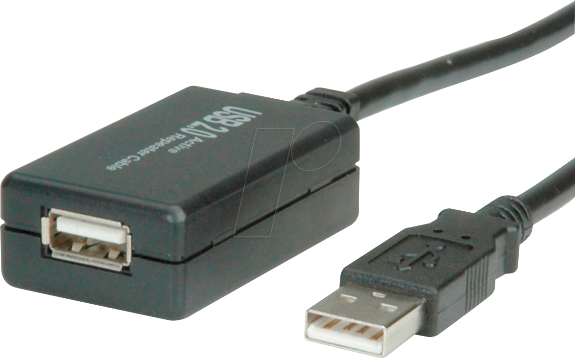 7611990195039 - VALUE USB 20 Verlängerung aktiv mit Repeater schwarz 12 m