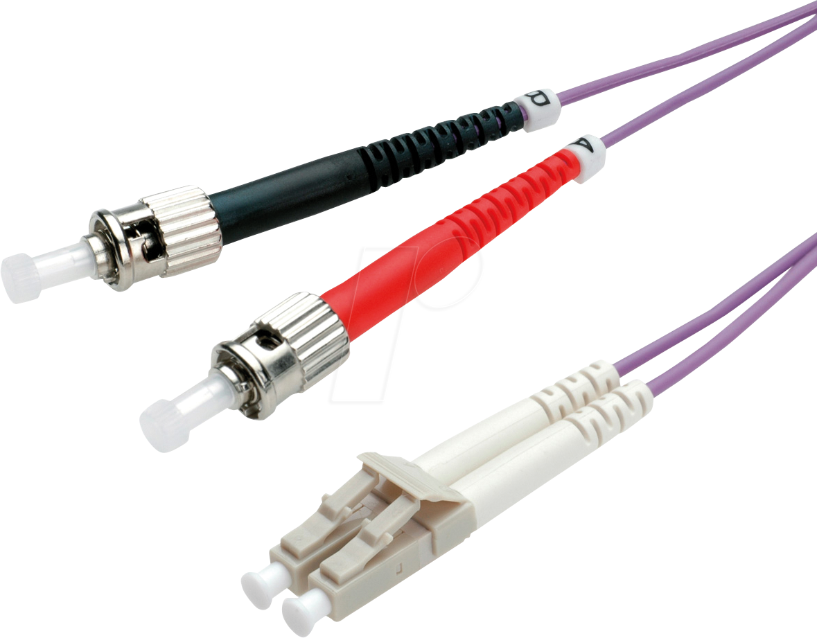 7611990198436 - 21998775 - LWL-Kabel LC ST OM4 50 125 µm violett 5m