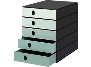 7612176083911 - Schubladenbox Styroval Pro Color Flow für Formate bis C4 5 geschlossene Schübe grün schwarz Farbverlauf 7612176083911 - Schubladenbox Styroval Pro Color Flow für Formate bis C4 5 geschlossene Schübe grün schwarz Farbverlauf