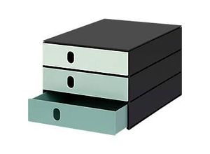 7612176083942 - Schubladenbox Styroval Pro Color Flow für Formate bis C4 3 geschlossene Schübe grün schwarz Farbverlauf 7612176083942 - Schubladenbox Styroval Pro Color Flow für Formate bis C4 3 geschlossene Schübe grün schwarz Farbverlauf