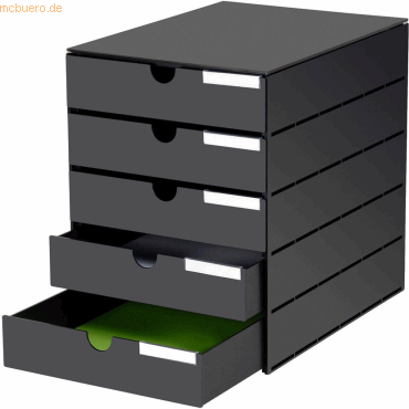 7612176102063 - Schubladenbox styroval USM 5 Schubladen geschlossen schwarz schw