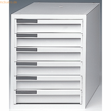 7612176102438 - Schubladenbox styrokay 6 Schübe 29mm Front geschlossen weiß 7612176102438 - Schubladenbox styrokay 6 Schübe 29mm Front geschlossen weiß