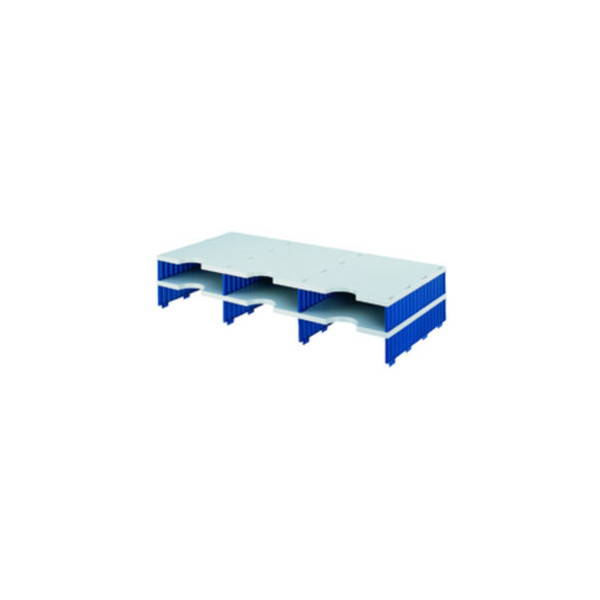 7612176105453 - styro® Sortierstation styrodoc Standard DIN C4 Polysytrol Anbaueinheit grau blau