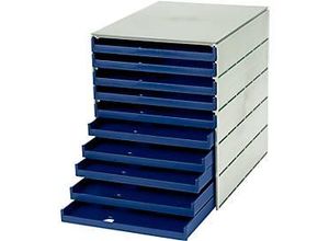 7612176106474 - styro® Schubladenbox Styroval 10 Schübe offen DIN C4 Polystyrol blau 7612176106474 - styro® Schubladenbox Styroval 10 Schübe offen DIN C4 Polystyrol blau