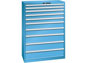 7612269044959 - LISTA Schubladenschrank 10 Schubladen BxTxH 1023 x 725 x 1000 mm lichtgrau lichtblau 7612269044959 - LISTA Schubladenschrank 10 Schubladen BxTxH 1023 x 725 x 1000 mm lichtgrau lichtblau