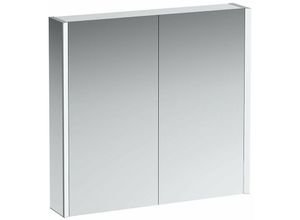 7612738318536 - Frame 25 Spiegelschrank Beleuchtung senkrecht Anschlag außen 750x800 Ambiente Licht Ausführung Seitenteile verspiegelt - H4085539001441 - Laufen