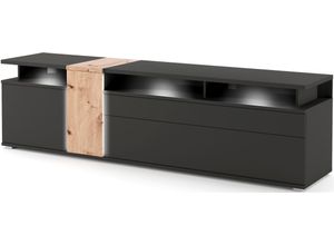 7612887607925 - Lowboard Montana Sideboards Gr B H T 235 cm x 65 cm x 52 cm 1 St schwarz (schwarz artisan) Kommode Breite 235 cm inkl LED-Beleuchtung mit Push-To-Open