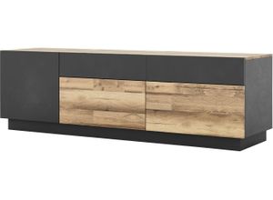 7612887608151 - Lowboard Luciano Sideboards Gr B H T 180 cm x 56 cm x 48 cm 2 schwarz (anthrazit silva) Lowboards Breite 180 cm Schwebeoptik durch Sockelfuß