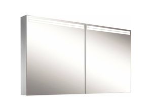 7612966388394 - Arangaline led Lichtspiegelschrank 2 Doppelspiegeltüren 140x70x12cm 1605400241 Ausführung CH-Norm Korpus schwarz matt - 1605400141