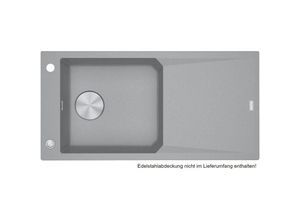 7612985246743 - Spüle fxg 611-100 1000x500mm - Siebkorb als Druckknopfventil mit Abtropffläche reversibel Fragranit Steingrau - Franke