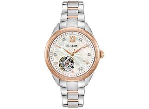 7613077545867 - Mechanische Uhr BULOVA 98P170 Armbanduhren rosegold (silberfarben roségoldfarben) Damen Mechanische Uhren