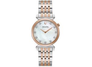 7613077570180 - Quarzuhr BULOVA 98P192 Armbanduhren rosegold (silberfarben roségoldfarben) Damen Quarzuhren Armbanduhr Damenuhr wasserdicht bis 30 bar Saphirglas Diamant