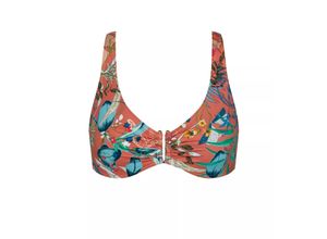 7613137711874 - - Bikini-Oberteil mit Bügeln - Orange 40B - Botanical Leaf - Bademode für Frauen