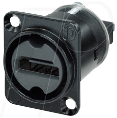 7613187005039 - Nahdmi-w-b HDMI-Steckverbinder Flanschbuchse Kontakte gerade Polzahl 19 Schwarz 1 St - Neutrik