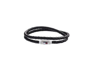 7613272282307 - Armband TOMMY HILFIGER Schmuck Edelstahl Armschmuck Wickelarmband Armbänder Gr Edelstahl-Leder bunt (silberfarben weiß rot blau schwarz) Herren Hochzeitsmode