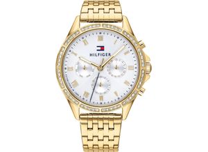 7613272357760 - Multifunktionsuhr TOMMY HILFIGER Dressed Up 1782142 Armbanduhren goldfarben Damen Quarzuhren Quarzuhr Armbanduhr Damenuhr Datum 1224-Stunden-Anzeige