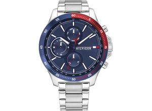 7613272379274 - Multifunktionsuhr TOMMY HILFIGER CASUAL 1791718 Armbanduhren silberfarben Herren Hochzeitsmode Quarzuhr Armbanduhr Herrenuhr Datum Tachymeter 1224-Std-Anzeige